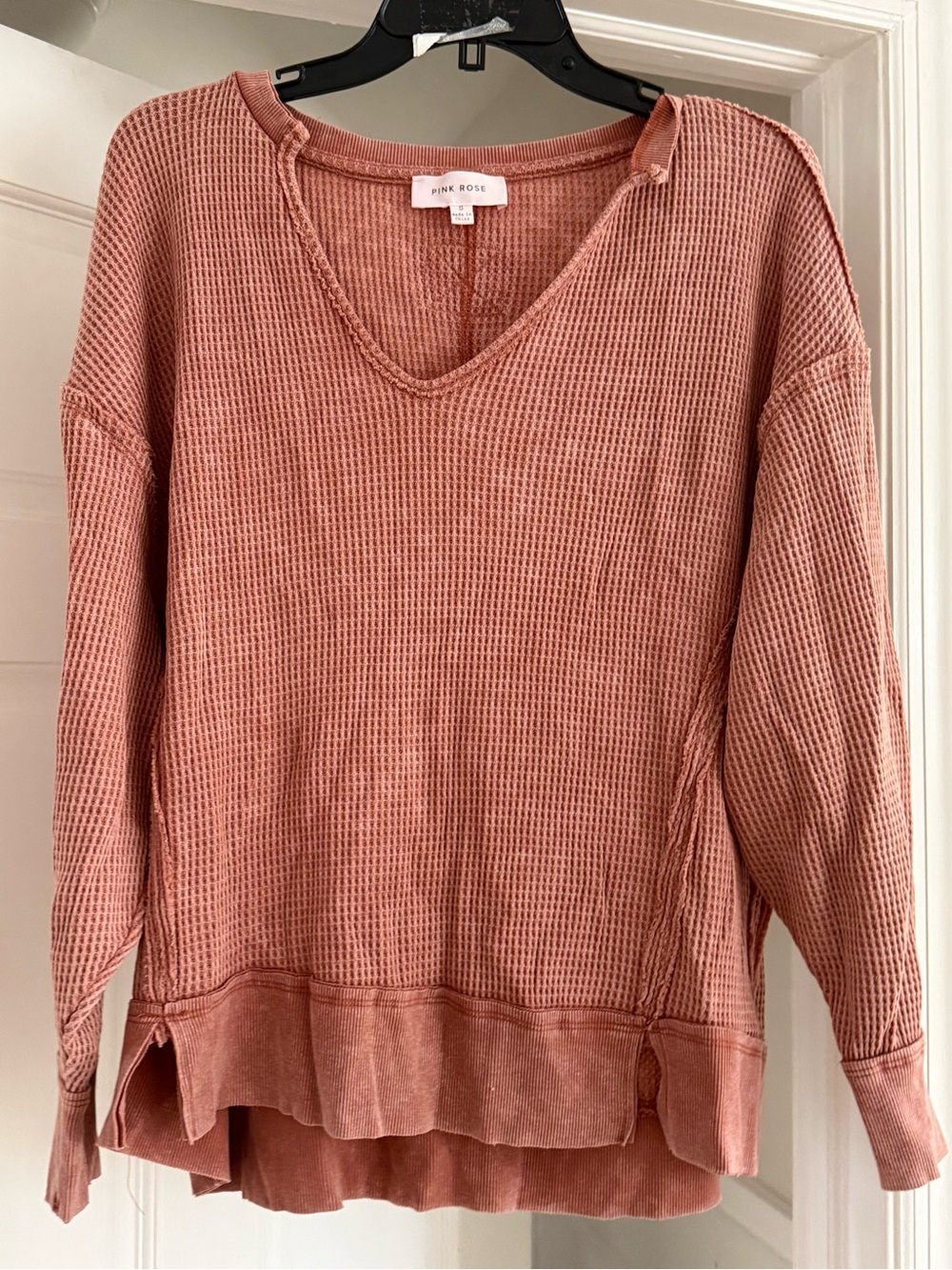 Pink Rose Terracotta Knit Top - Small